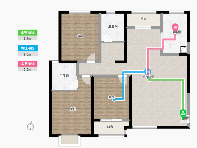 陕西省-西安市-大寨子村-117.00-户型库-动静线