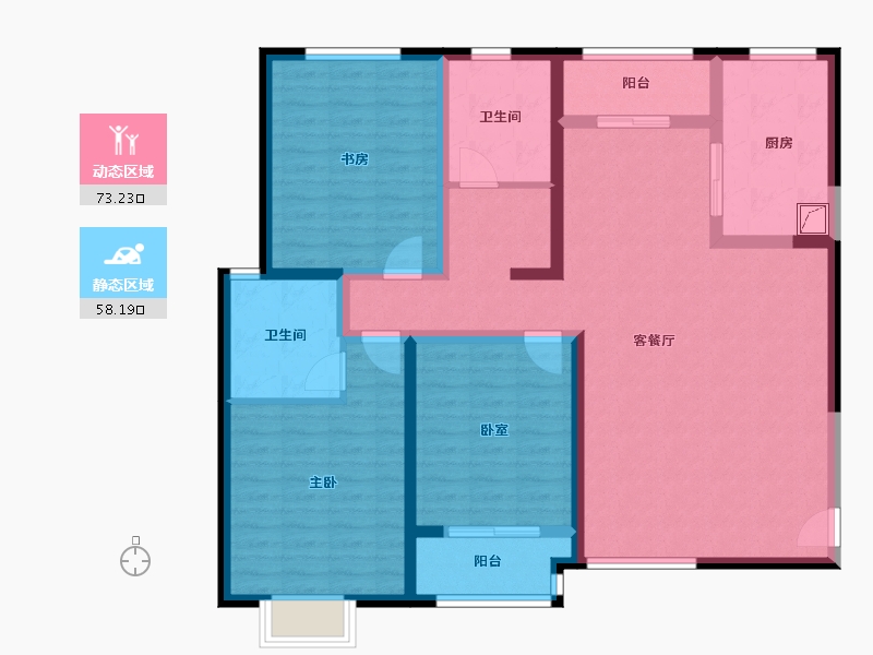 陕西省-西安市-大寨子村-117.00-户型库-动静分区