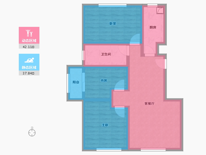 山东省-淄博市-颐泽花园-95.00-户型库-动静分区