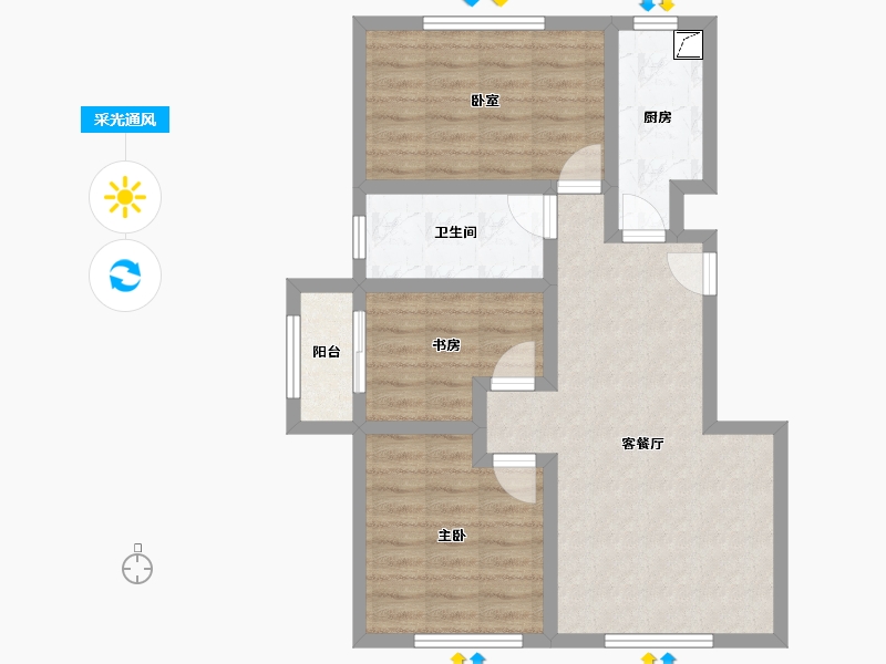 山东省-淄博市-颐泽花园-95.00-户型库-采光通风