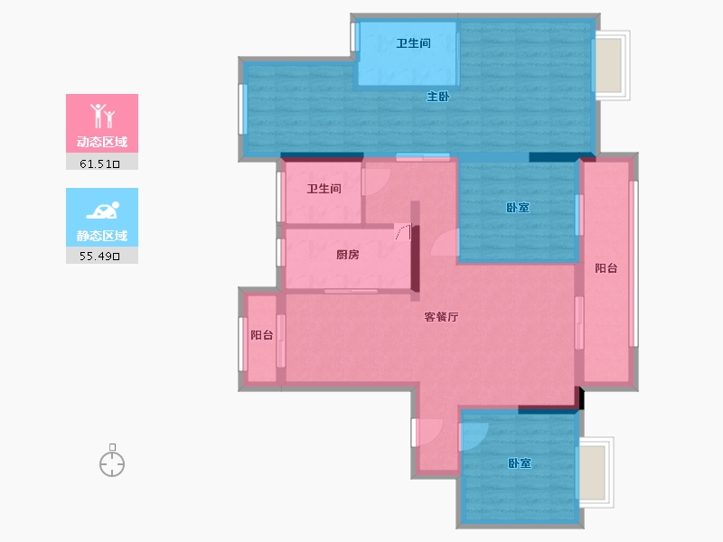 湖北省-十堰市-兰溪谷-110.00-户型库-动静分区