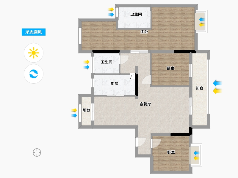 湖北省-十堰市-兰溪谷-110.00-户型库-采光通风