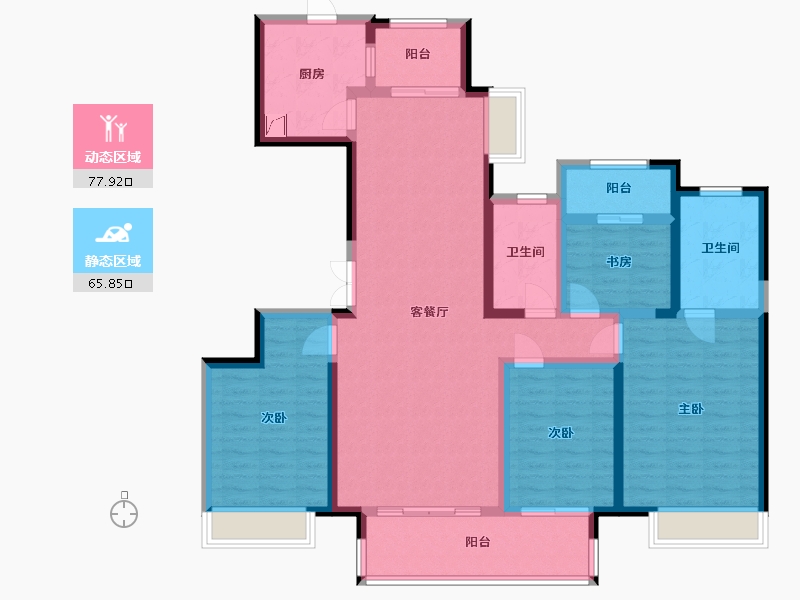 浙江省-台州市-仙居悦公馆-140.00-户型库-动静分区