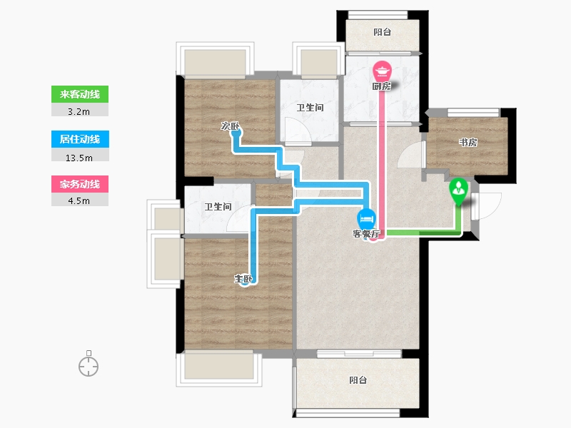 福建省-厦门市-芸溪祥府-66.88-户型库-动静线