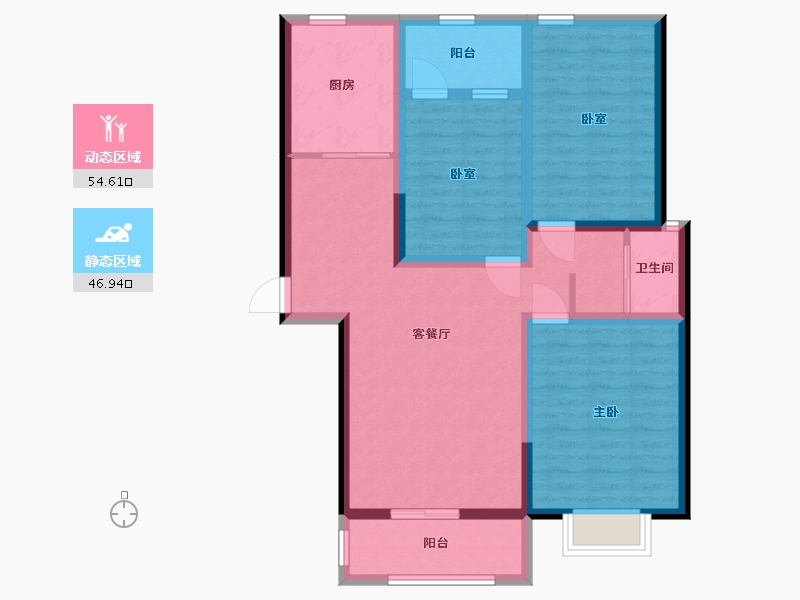 河南省-郑州市-御翠园-90.00-户型库-动静分区