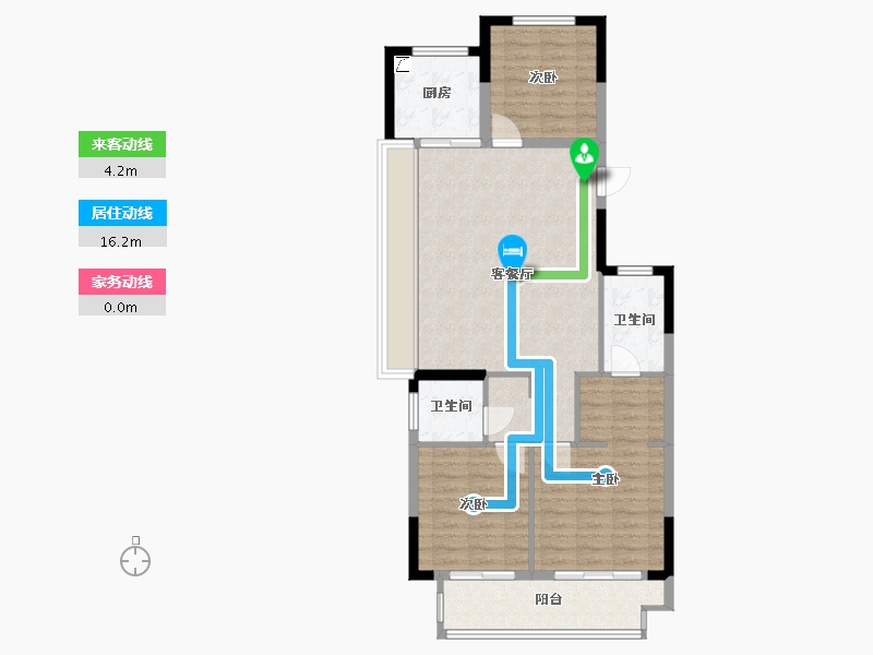 浙江省-金华市-中天中腾云上名邸-88.04-户型库-动静线