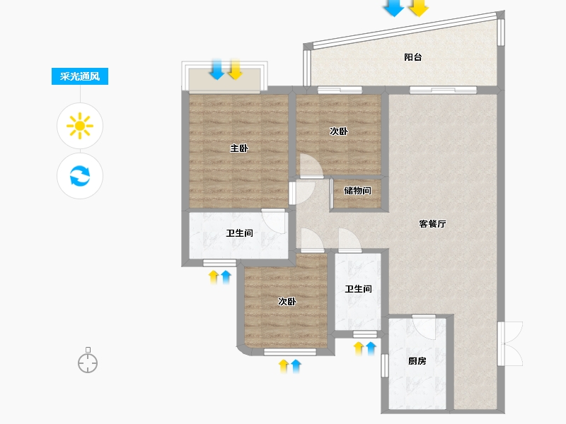 福建省-厦门市-金都海尚国际-108.00-户型库-采光通风