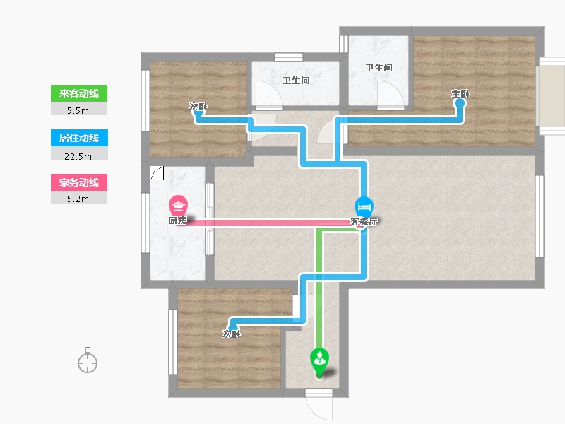 甘肃省-兰州市-银河国际居住区-95.37-户型库-动静线