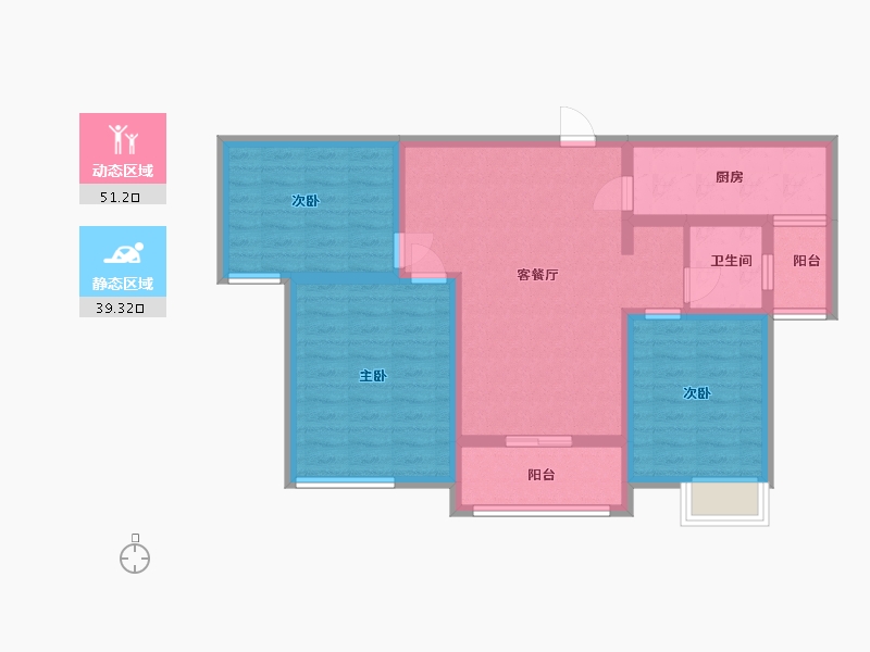 河南省-信阳市-清华城-79.85-户型库-动静分区