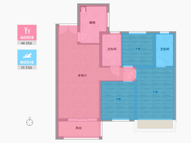 山东省-济南市-鲁商悦府-80.59-户型库-动静分区