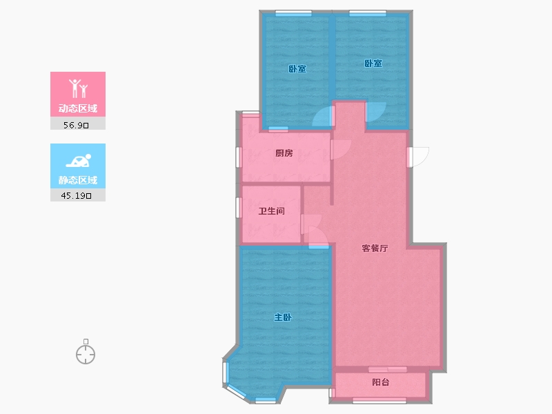 内蒙古自治区-鄂尔多斯市-红海-100.00-户型库-动静分区