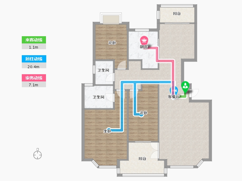 海南省-海口市-金椰都滨海花园-110.00-户型库-动静线