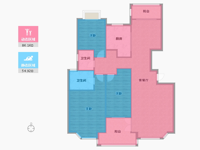 海南省-海口市-金椰都滨海花园-110.00-户型库-动静分区