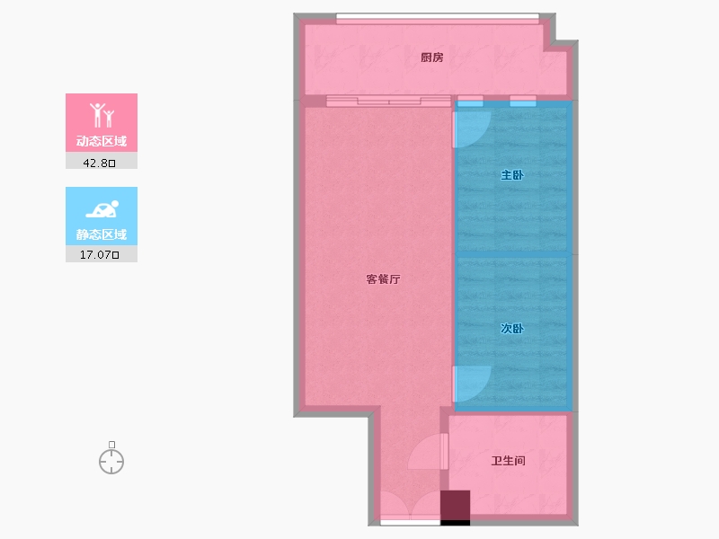 新疆维吾尔自治区-乌鲁木齐市-国际置地-60.00-户型库-动静分区