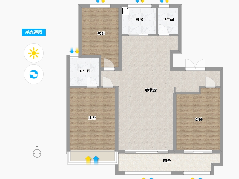 山东省-济宁市-京投馨和园-110.00-户型库-采光通风