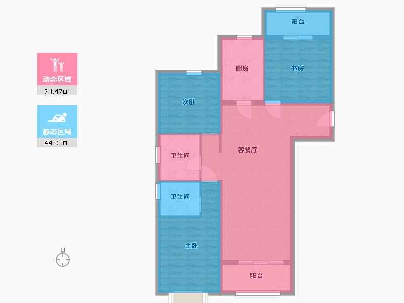 甘肃省-兰州市-河畔映巷-98.22-户型库-动静分区