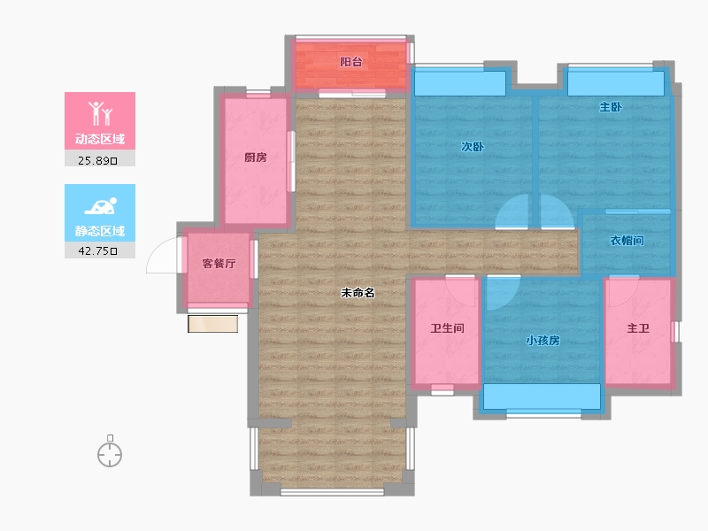 湖南省-株洲市-悦湖春天-100.47-户型库-动静分区