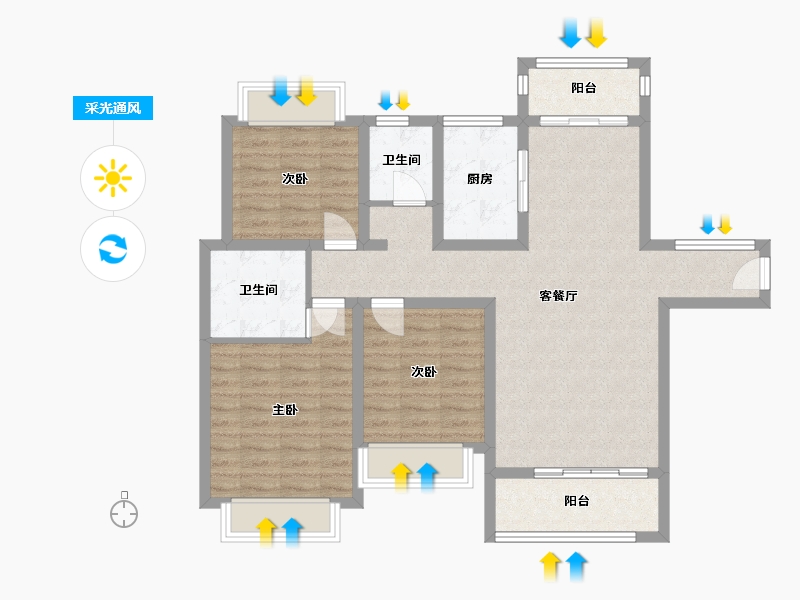 湖南省-益阳市-清华园-100.00-户型库-采光通风