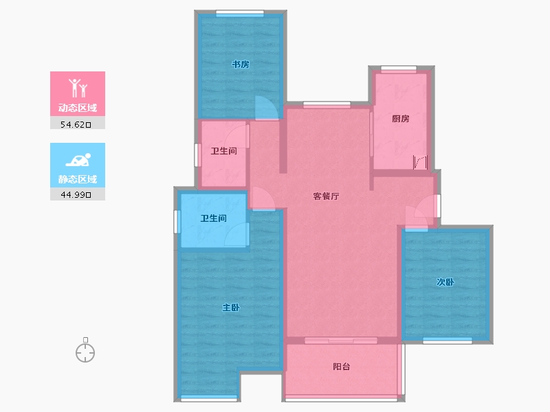 河北省-石家庄市-翰弘林溪郡-94.77-户型库-动静分区