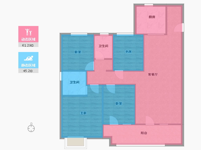 山东省-青岛市-蓝光雍景半岛-97.50-户型库-动静分区