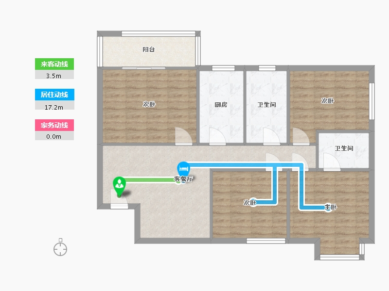 陕西省-西安市-宏府鹍翔九天-106.13-户型库-动静线