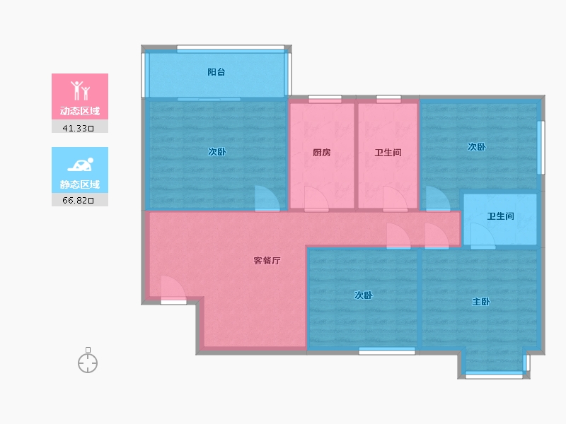 陕西省-西安市-宏府鹍翔九天-106.13-户型库-动静分区