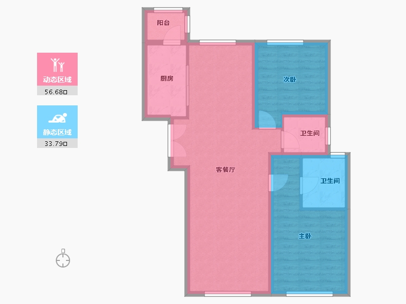 北京-北京市-璟公阁-85.00-户型库-动静分区