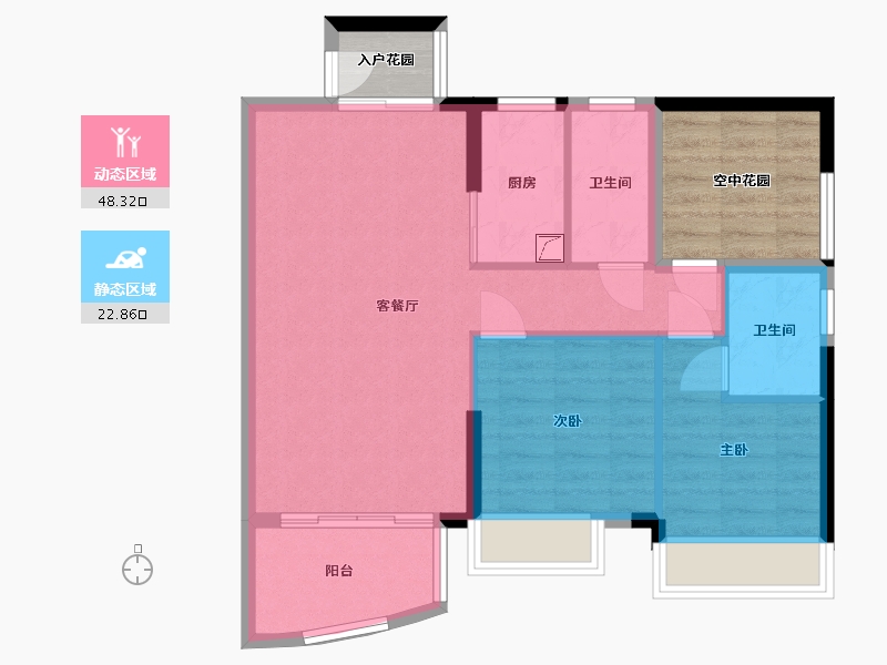 广东省-惠州市-卓越东部蔚蓝海岸别墅-75.00-户型库-动静分区