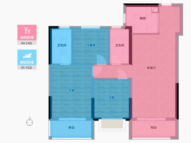 青海省-西宁市-阳光城金座长岛-123.00-户型库-动静分区