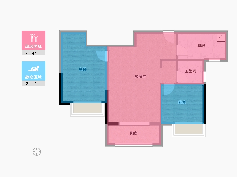 陕西省-榆林市-金沙悦府-69.00-户型库-动静分区