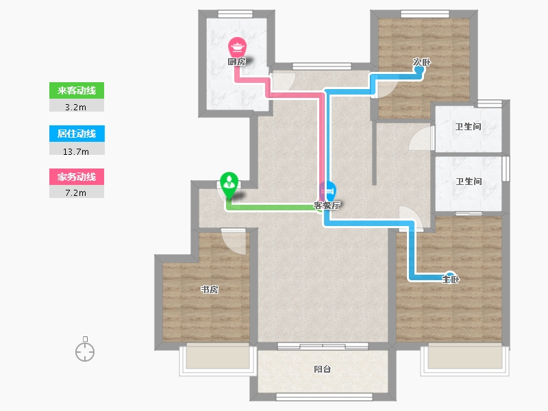 山东省-枣庄市-鸿鑫润景-95.00-户型库-动静线