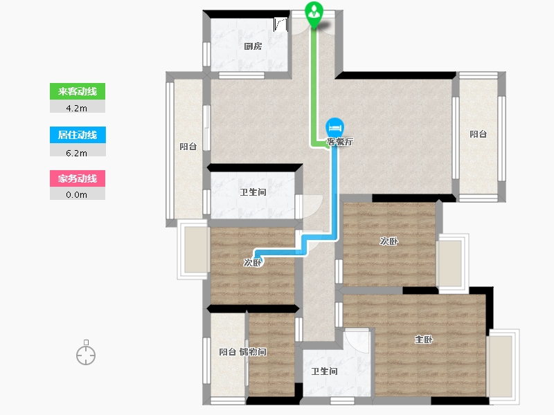 湖南省-株洲市-华晨浪琴湾-105.00-户型库-动静线