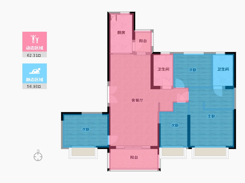 广东省-肇庆市-恒大御湖城-106.81-户型库-动静分区