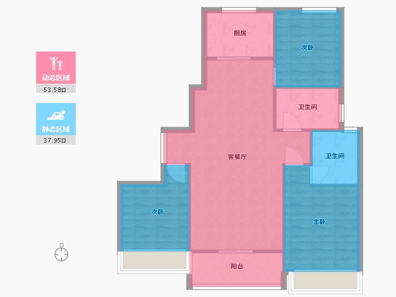 山东省-青岛市-鑫苑灵山湾龙玺-97.00-户型库-动静分区