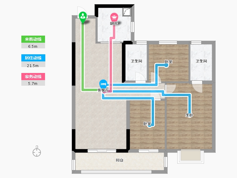 浙江省-绍兴市-珺睿府-97.00-户型库-动静线