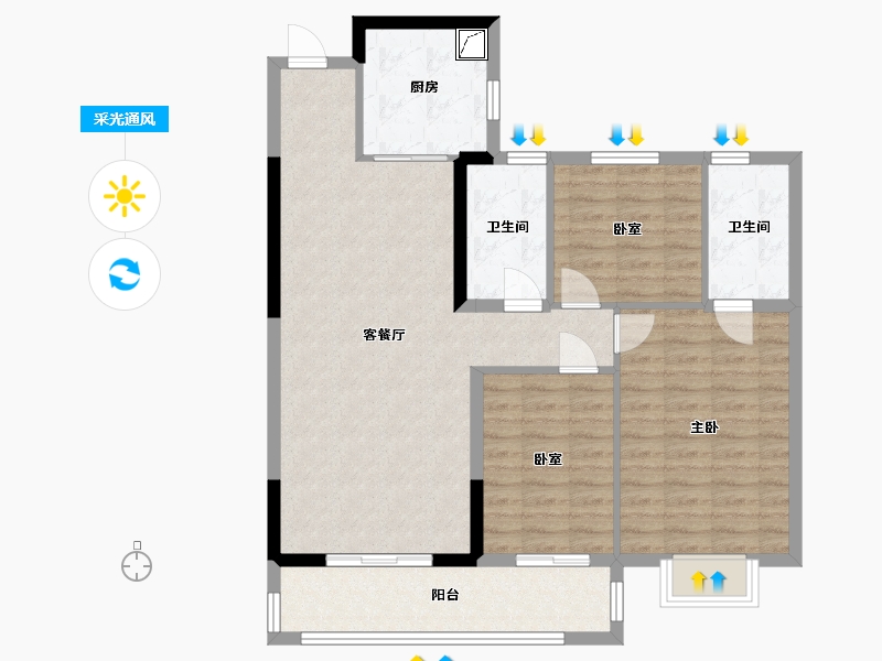 浙江省-绍兴市-珺睿府-97.00-户型库-采光通风