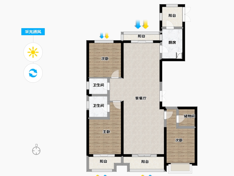 山西省-太原市-建投祥云府-132.00-户型库-采光通风