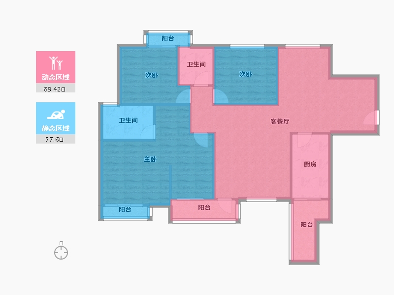 贵州省-贵阳市-中天会展城B区-110.00-户型库-动静分区