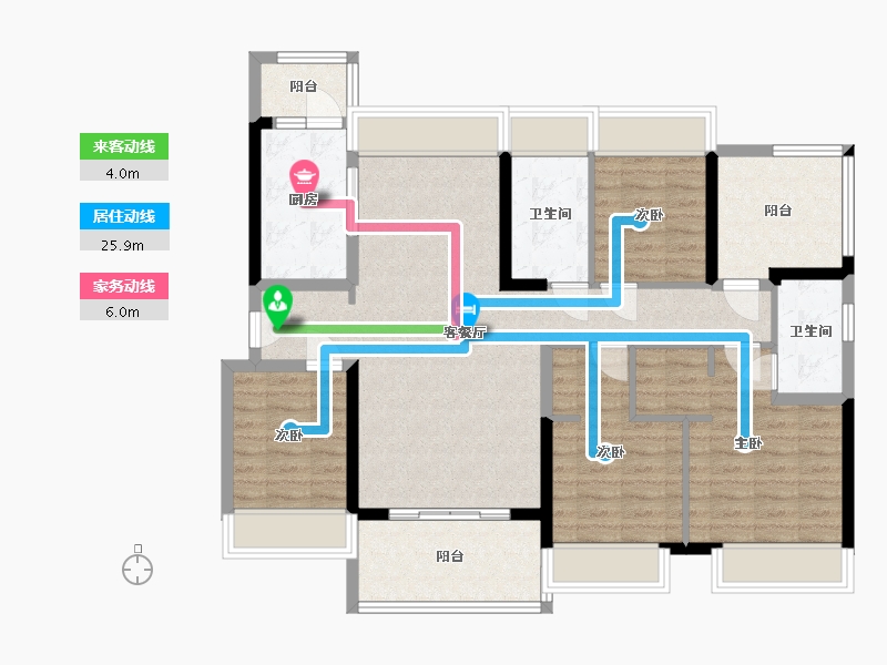 广东省-湛江市-卓越御湖湾-117.00-户型库-动静线