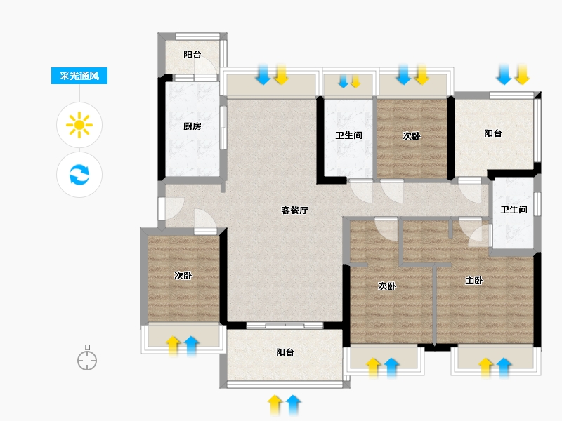 广东省-湛江市-卓越御湖湾-117.00-户型库-采光通风