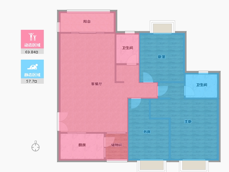 陕西省-西安市-亮丽家园-150.00-户型库-动静分区