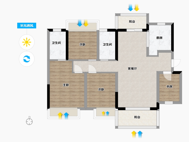 四川省-德阳市-半山怡景-121.00-户型库-采光通风