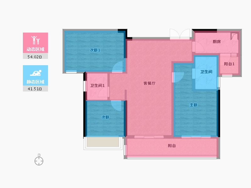 四川省-成都市-时代风华-94.00-户型库-动静分区