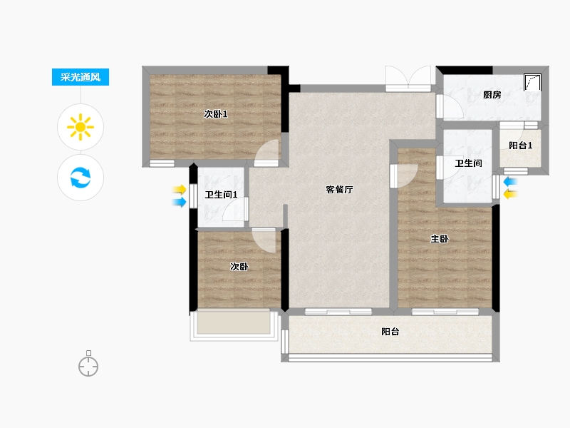 四川省-成都市-时代风华-94.00-户型库-采光通风