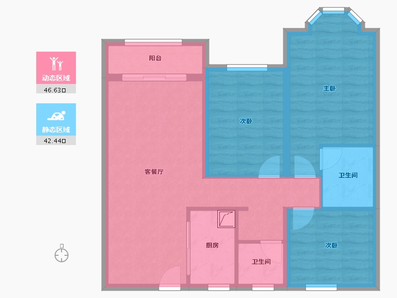 甘肃省-兰州市-兰州大名城-80.00-户型库-动静分区