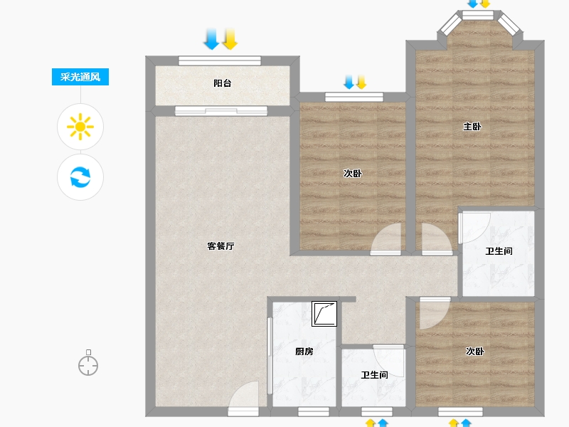 甘肃省-兰州市-兰州大名城-80.00-户型库-采光通风