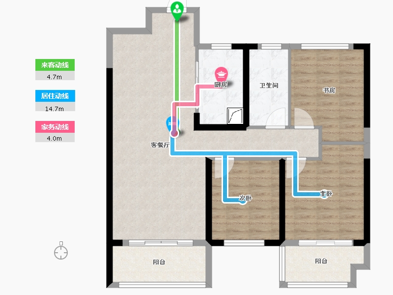 湖南省-长沙市-长房金阳府-99.79-户型库-动静线