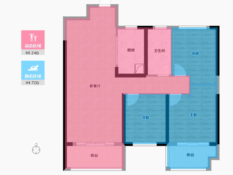 湖南省-长沙市-长房金阳府-99.79-户型库-动静分区