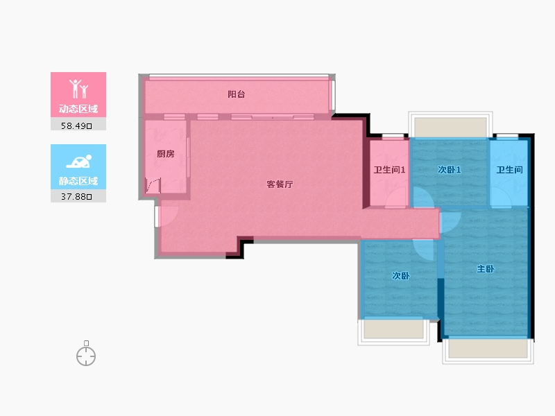 四川省-成都市-时代风华-99.00-户型库-动静分区