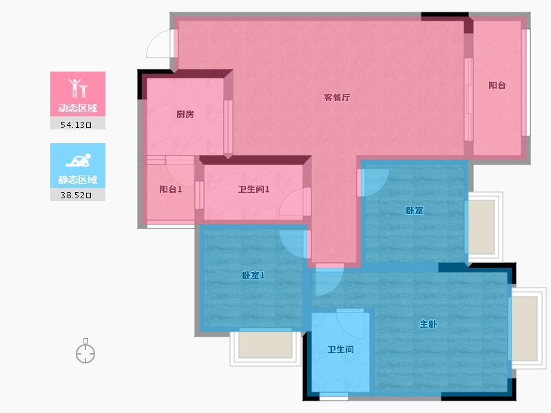 重庆-重庆市-博宁-88.00-户型库-动静分区